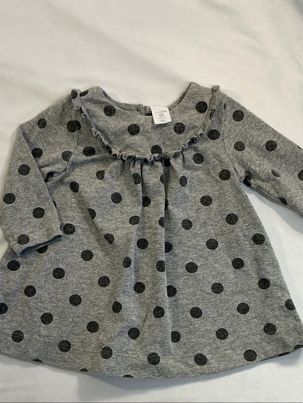 GAP - Grey Polka Dot Long-Sleeve Dress for Kids